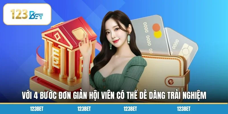 Với 4 bước đơn giản hội viên có thể dễ dàng trải nghiệm kho trò chơi hấp dẫn